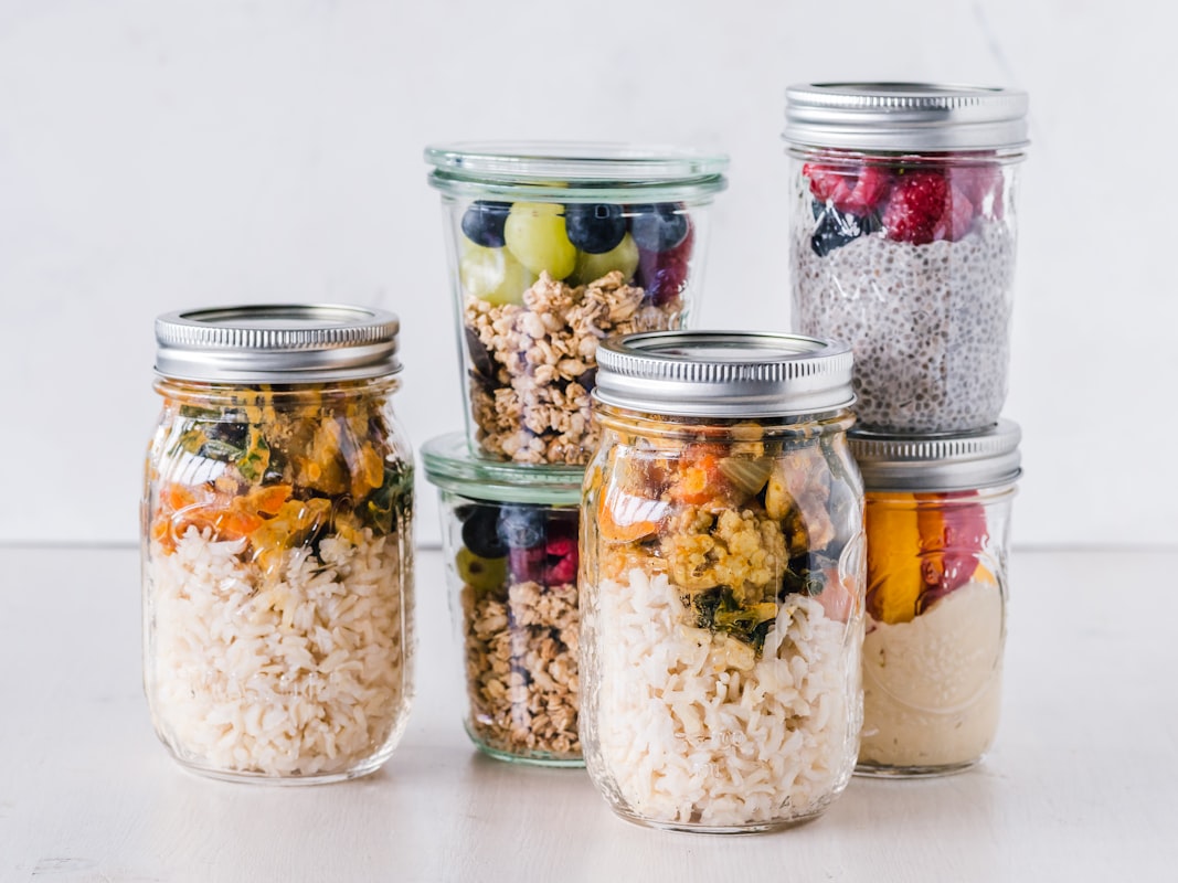 Meal prep containers organized